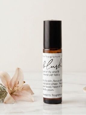 Lush Blush Fragrance Roll-On. Lily and Fir Soft Floral Yet Fancy